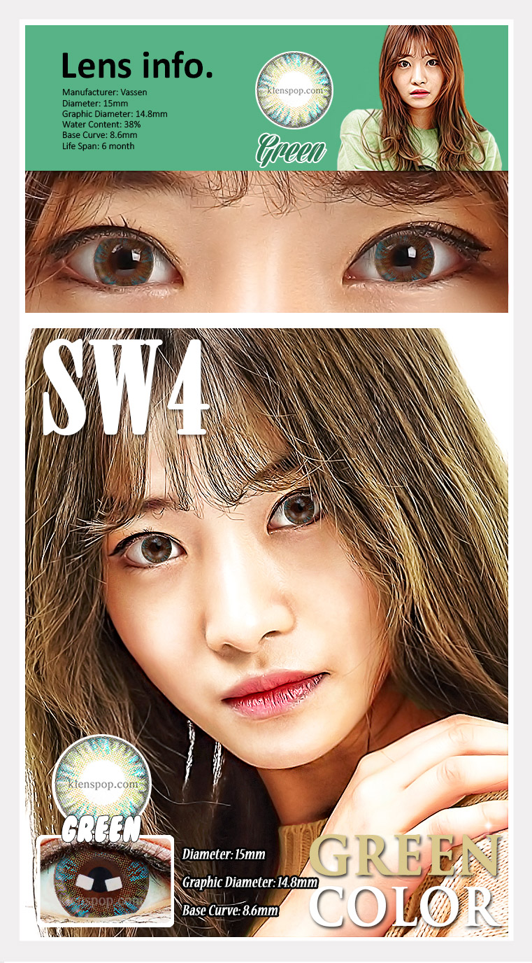 Description image of SW4 Green Colored Contacts Lenses